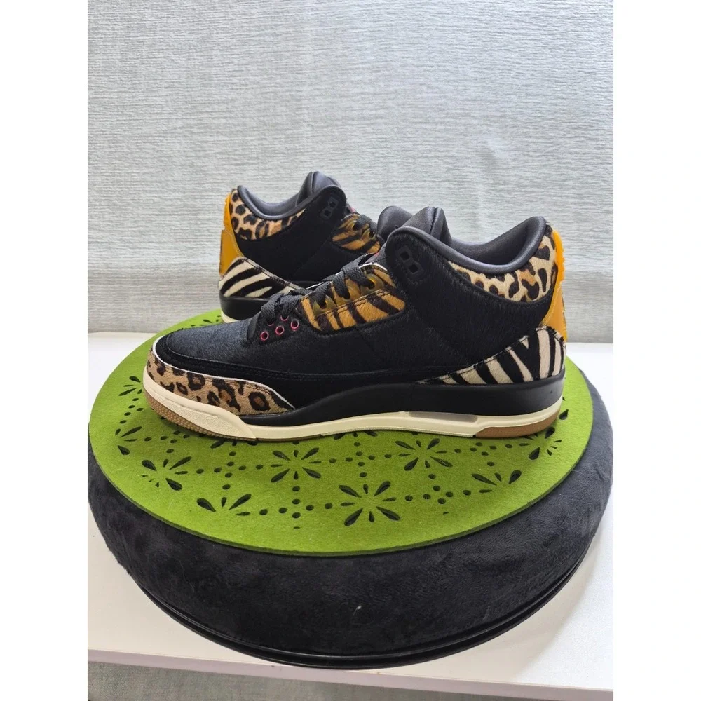 Air Jordan 3 Retro SE CK4344-002 Mens 8.5 Shoes Black Animal Instinct Sneakers